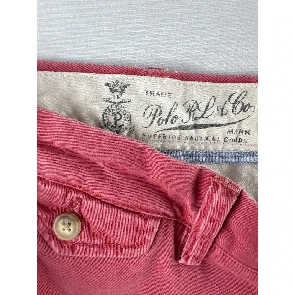 Vtg Polo Ralph Lauren Slim GI Fit Pants 36/32 Red Cotton Chinos Preppy Old Money